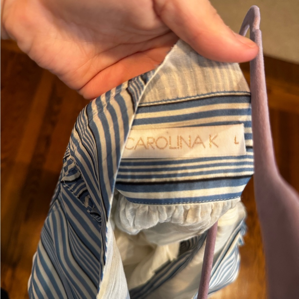 Carolina K Blue Striped Maxi Dress - Picture 7 of 9